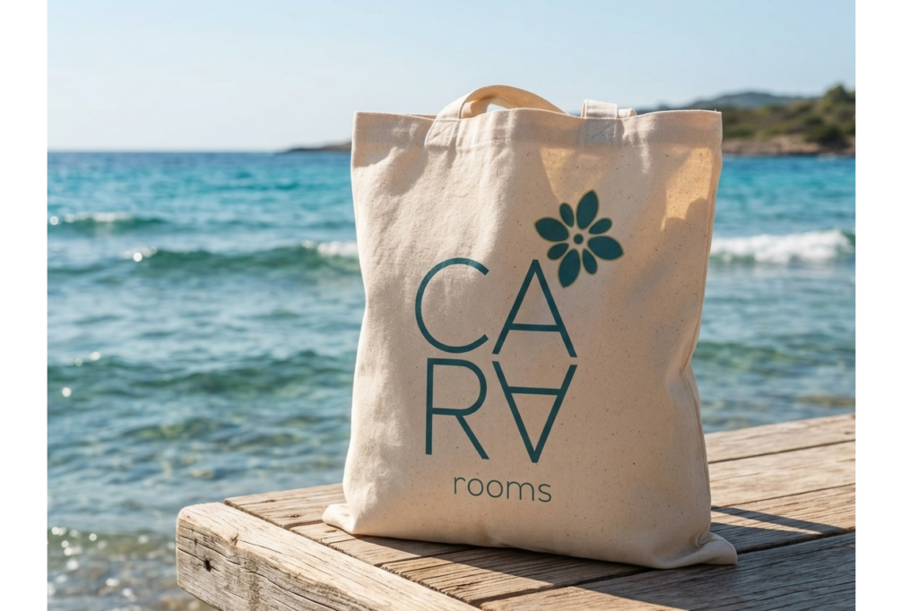 Borsa tote con logo CARA rooms in riva al mare